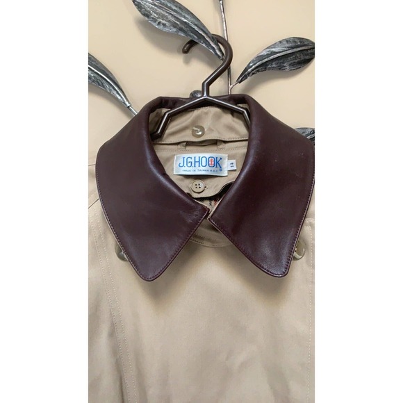 Vintage J.G. Hook Trench Coat Womens Size 14R Plaid Lined Yoke Button Up Belted - Picture 3 of 11